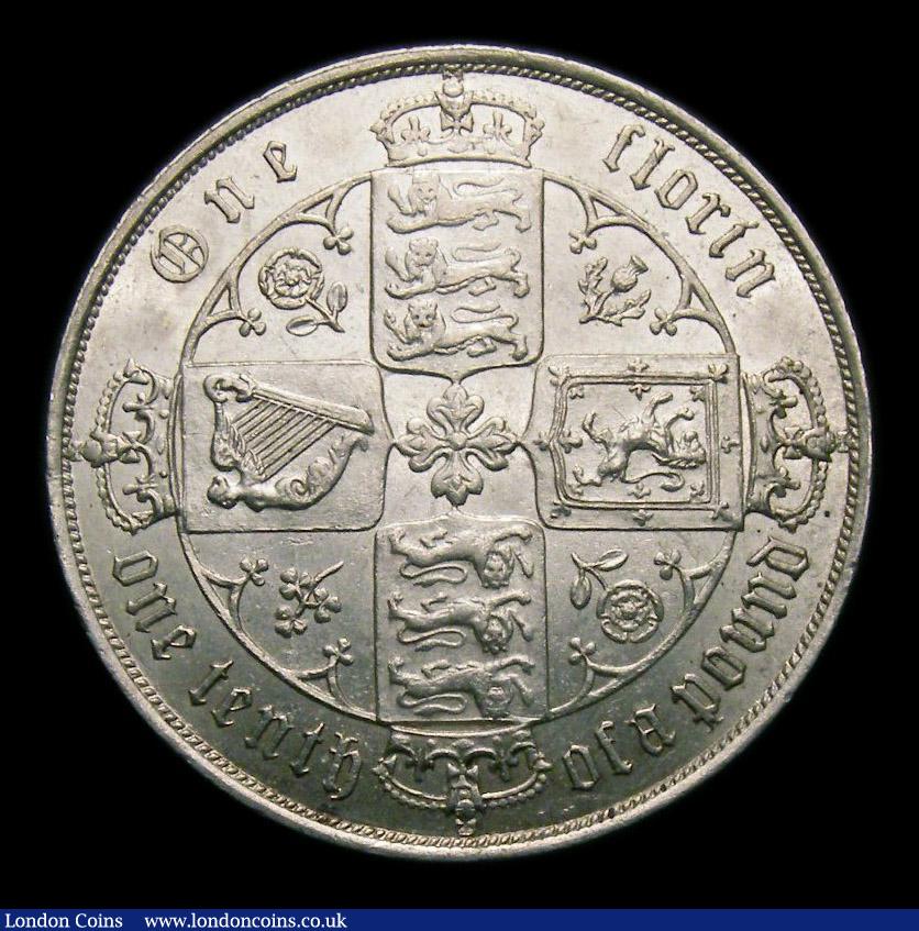 London Coins : A151 : Lot 1517 : Florin 1878 ESC 849, CGS type FL.V1.1878.01, GEF with some contact marks, slabbed and graded CGS 65