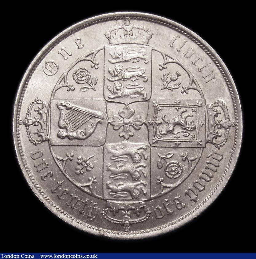 London Coins : A151 : Lot 1526 : Florin 1885 ESC 861, CGS type FL.V1.1885.01, A/UNC and lustrous with some light contact marks, slabb...