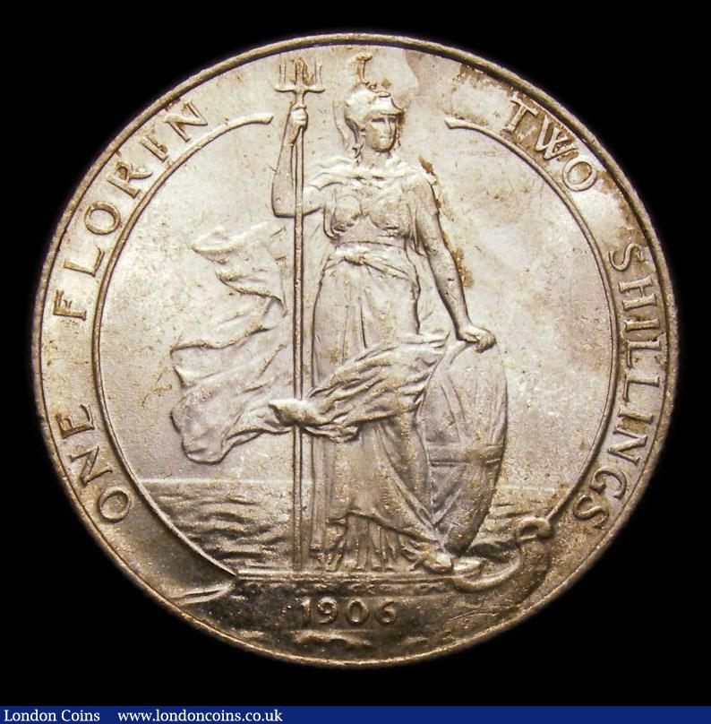 London Coins : A151 : Lot 1552 : Florin 1906 ESC 924, CGS type FL.E7.1906.01, A/UNC with some contact marks, slabbed and graded CGS 7...