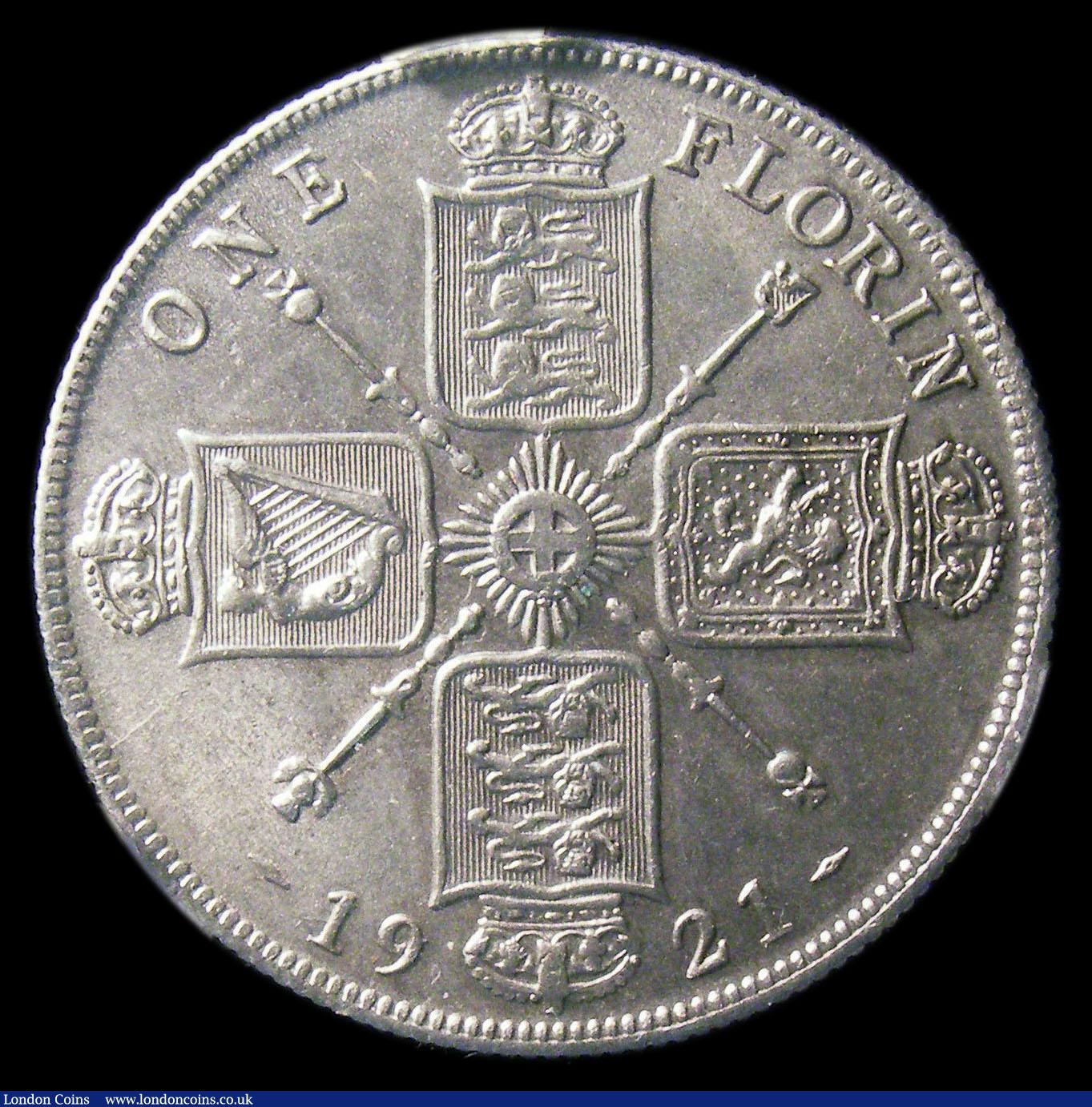 London Coins : A151 : Lot 1564 : Florin 1921 ESC 940, CGS type FL.G5.1921.01, Choice UNC, slabbed and graded CGS 82, an early encapsu...