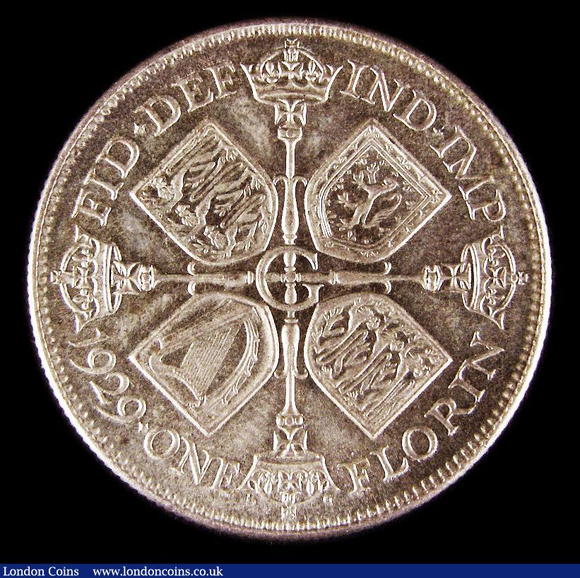 London Coins : A151 : Lot 1573 : Florin 1929 ESC 949, CGS type FL.G5.1929.01, UNC and choice with golden tone, slabbed and graded CGS...