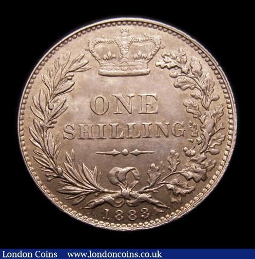 London Coins : A151 : Lot 1619 : Shilling 1883 Davies 920 Dies 7D. Pointed A's in Obverse legend that protrude above the line of...