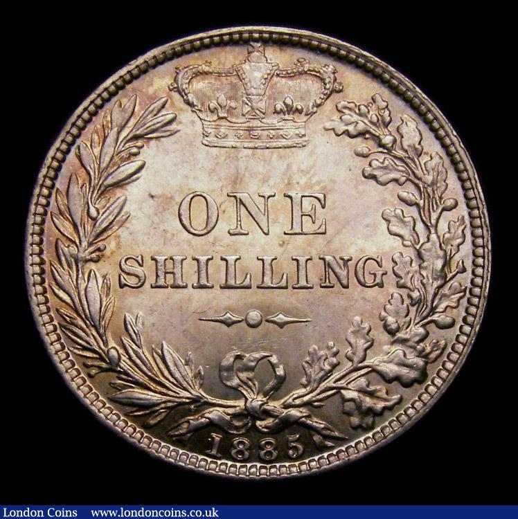 London Coins : A151 : Lot 1620 : Shilling 1885 ESC 1345, CGS type SH.V1.1885.01, UNC with an attractive golden tone, slabbed and grad...