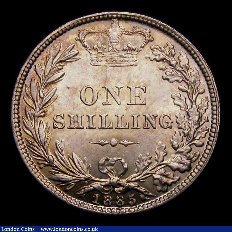 London Coins : A151 : Lot 1620 : Shilling 1885 ESC 1345, CGS type SH.V1.1885.01, UNC with an attractive golden tone, slabbed and grad...