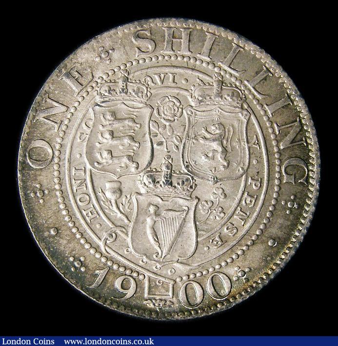 London Coins : A151 : Lot 1638 : Shilling 1900 ESC 1369, CGS type SH.V1.1900.01, UNC and attractively toned, slabbed and graded CGS 8...