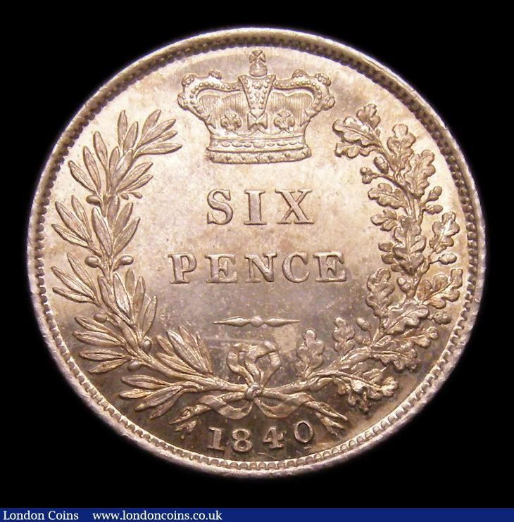 London Coins : A151 : Lot 1696 : Sixpence 1840 VICTOR1A error, unlisted by ESC or Davies, CGS type SP.V1.1840.02, UNC with an attract...