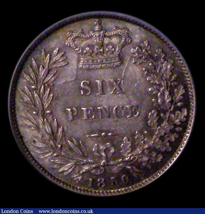 London Coins : A151 : Lot 1698 : Sixpence 1850 ESC 1695 CGS type SP.V1.1850.01, UNC with grey tone, slabbed and graded CGS 78