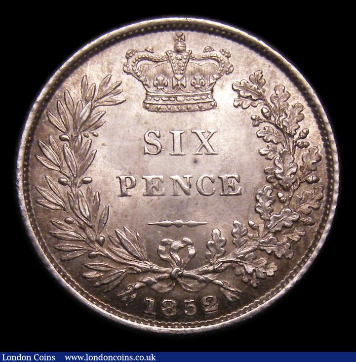 London Coins : A151 : Lot 1699 : Sixpence 1852 Davies 1049 G's on obverse have both serifs, CGS type SP.V1.1852.02 UNC and light...