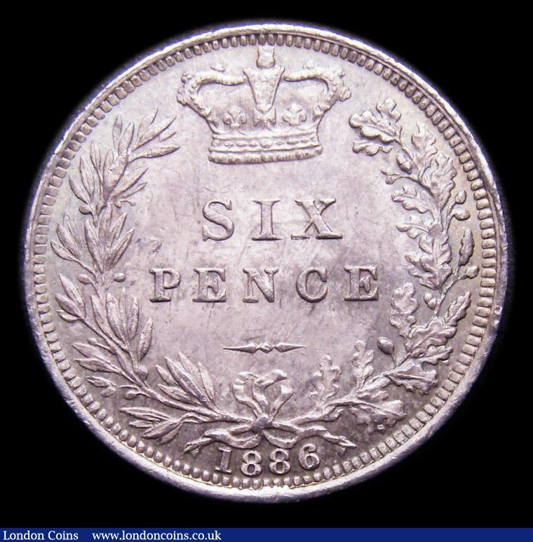 London Coins : A151 : Lot 1715 : Sixpence 1886 ESC 1748, CGS type SP.V1.1886.01 Choice UNC and lustrous with a hint of blue toning, s...