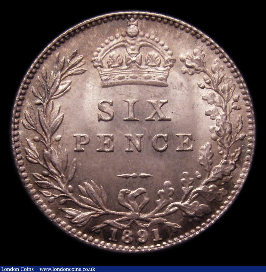 London Coins : A151 : Lot 1722 : Sixpence 1891 ESC 1759, CGS type SP.V1.1891.01 Lustrous UNC and choice with hints of golden tone, sl...