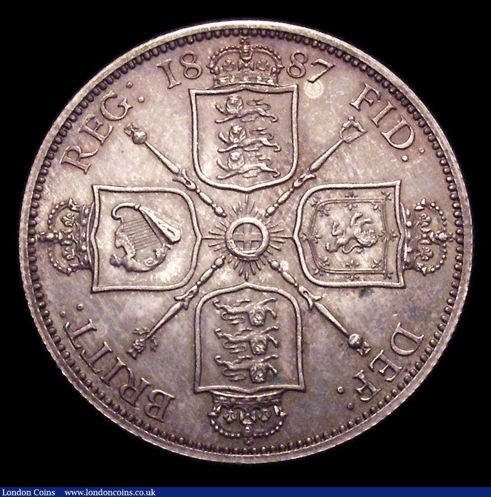 London Coins : A151 : Lot 2431 : Florin 1887 Jubilee Head Proof Davies dies 4A, unlisted by ESC, a recent discovery, the obverse with...