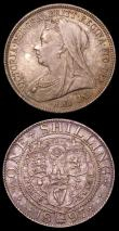 London Coins : A151 : Lot 2947 : Shillings (2) 1881 ESC 1338 A/UNC and lustrous with some minor contact marks, 1897 ESC 1366 UNC and ...