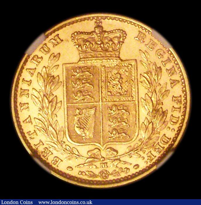 London Coins : A151 : Lot 3115 : Sovereign 1886M Shield Marsh 67, NGC AU58, we grade EF, Ex-Park House collection, Very rare