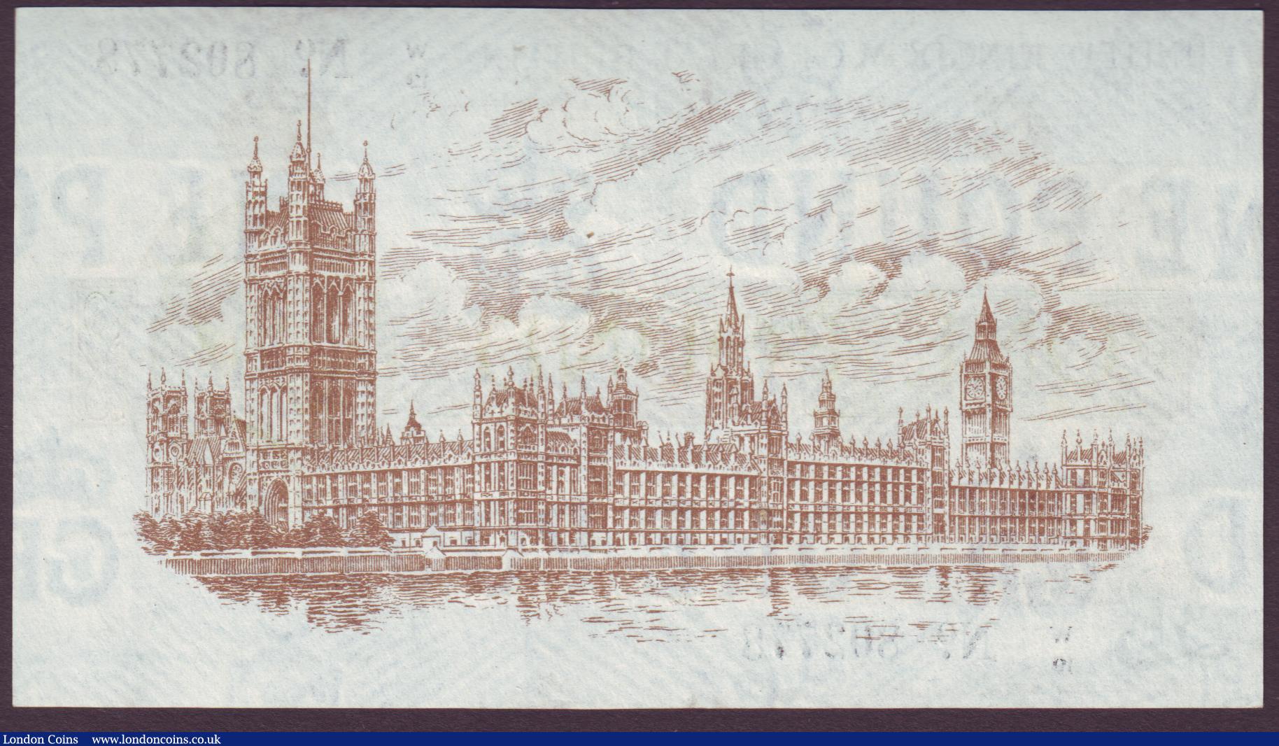 London Coins : A151 : Lot 56 : One pound Warren Fisher T24 issued 1919 series W/19 802778, EF