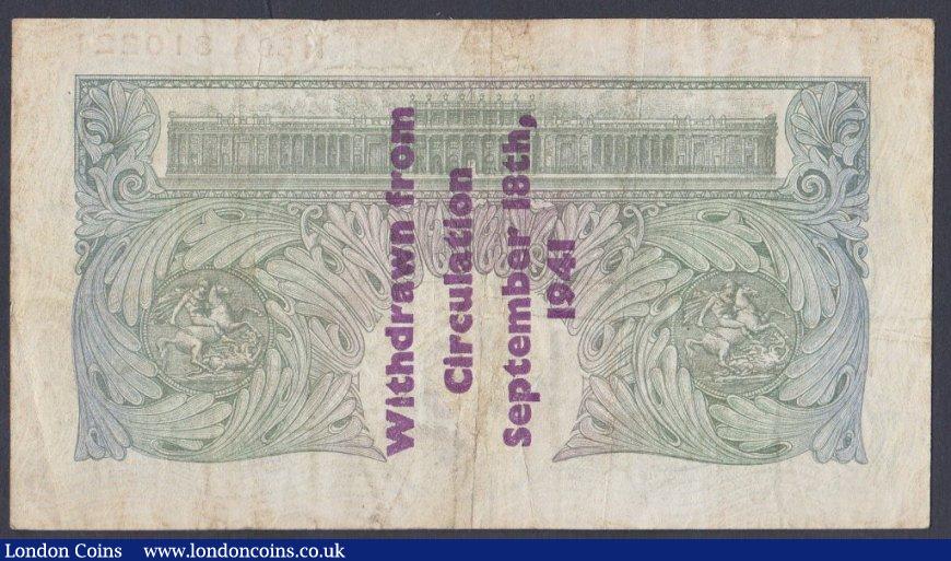London Coins : A151 : Lot 81 : One pound Peppiatt B239A Guernsey overprint series H59A 310221 (a recorded number), "Withdrawn ...