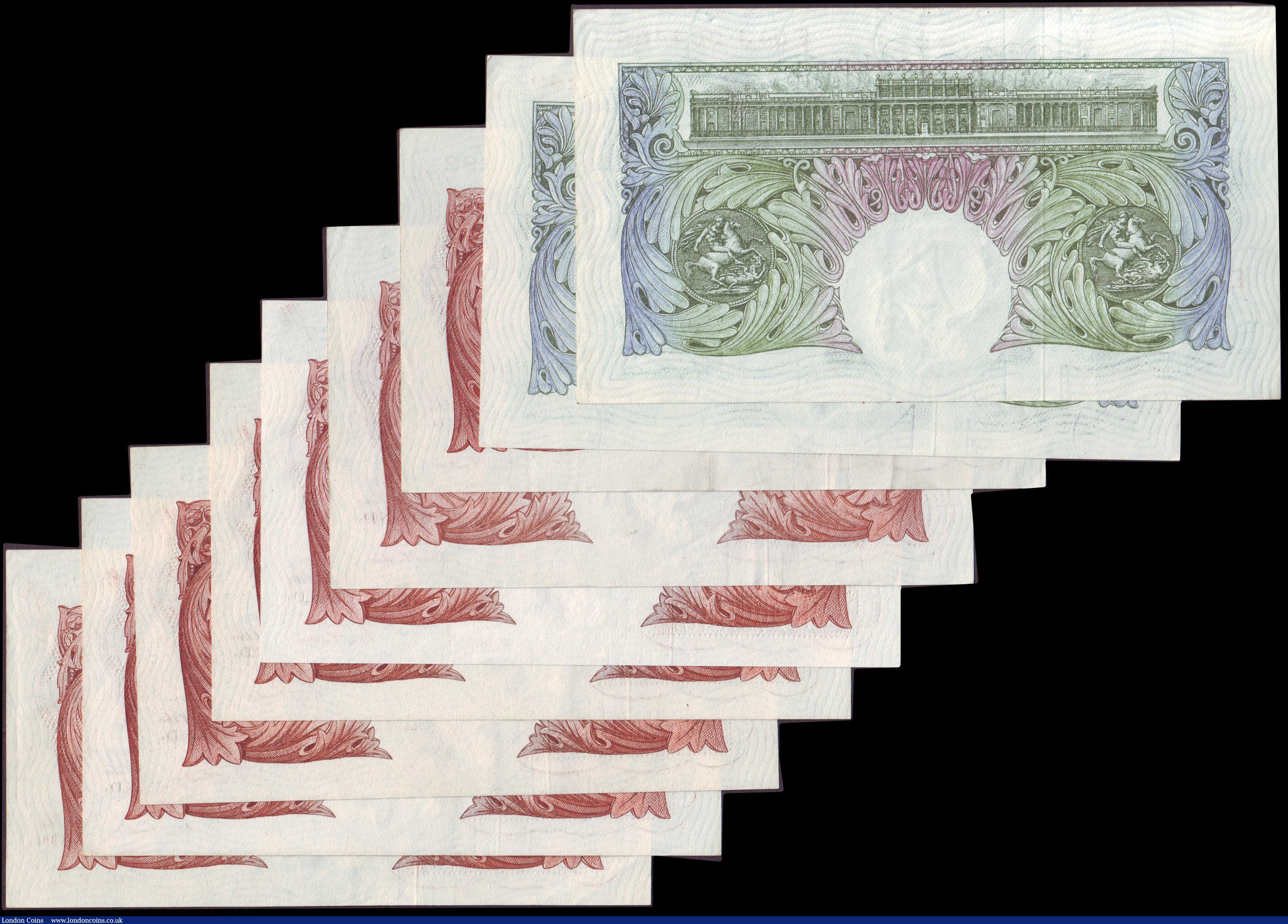 London Coins : A151 : Lot 97 : Ten shillings Beale B266 (7) issued 1950 series L01Z, R49Z (3) includes a consecutive pair, S10Z, X0...