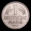 London Coins : A151 : Lot 1014 : Germany - Federal Republic 1 Mark 1968J KM#110 UNC with a couple of small tone spots, rare