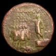 London Coins : A151 : Lot 2004 : Brass Sestertius, Caligula, Rome 37-8, Rev.Caligula on platform haranguing 5 soldiers, ADLOCVT above...