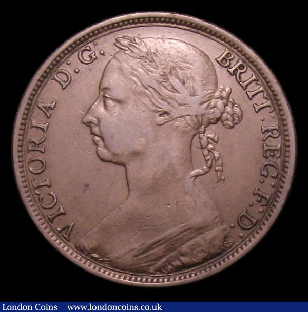 Penny 1889 Narrow date also with narrower 9 Gouby BP1889B (Gouby states first referenced in 1986) GF/NVF darkly toned and scarce, Ex-Croydon Coin Auction 30/11/1999 hammer price £95 : English Coins : Auction 152 : Lot 2451