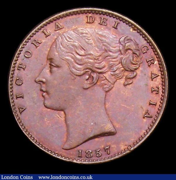 Farthing 1857 Peck 1585 GEF with traces of lustre : English Coins : Auction 152 : Lot 2678