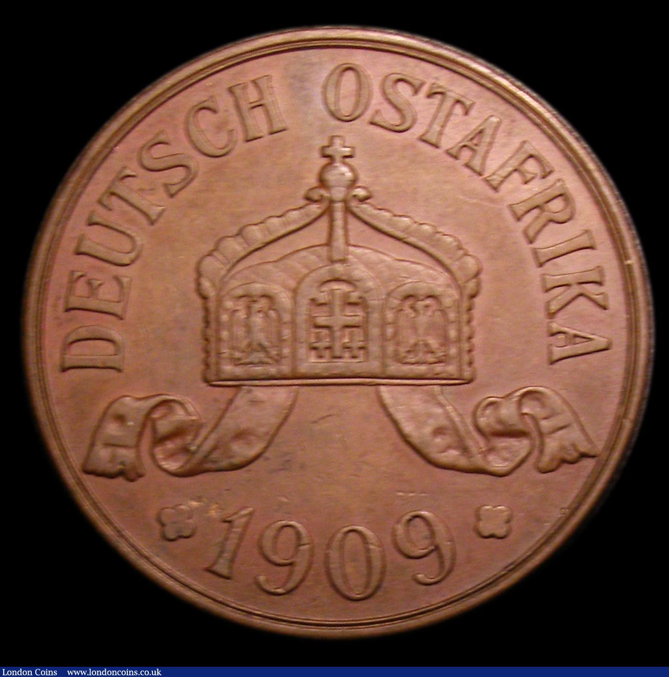 London Coins : A152 : Lot 1175 : German East Africa 5 Heller 1909J KM#11 About EF/EF with some contact marks