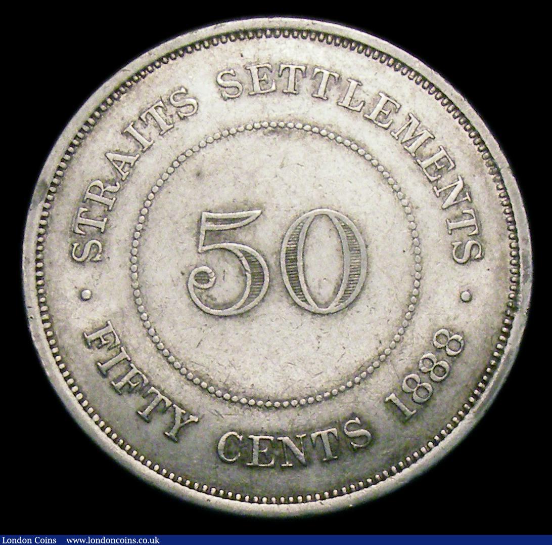 London Coins : A152 : Lot 1323 : Straits Settlements 50 Cents 1888 KM#13 NVF the reverse with some contact marks