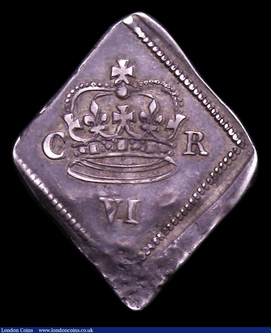 London Coins : A152 : Lot 2049 : Sixpence 1646 Newark besieged S.3146 the 6 of the date blundered and with a break in the left side s...