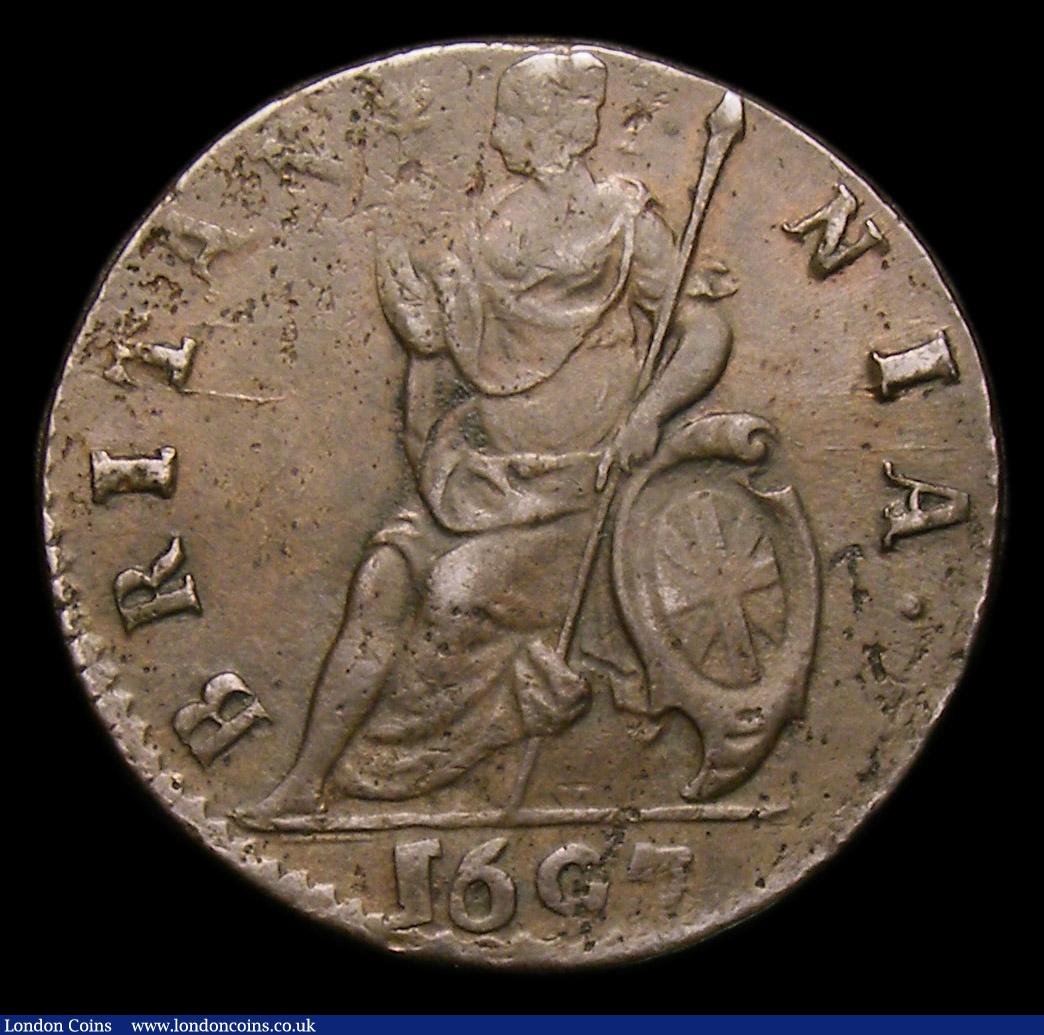 London Coins : A152 : Lot 2080 : Farthing 1697 Peck 659 VF, slabbed and graded CGS 40
