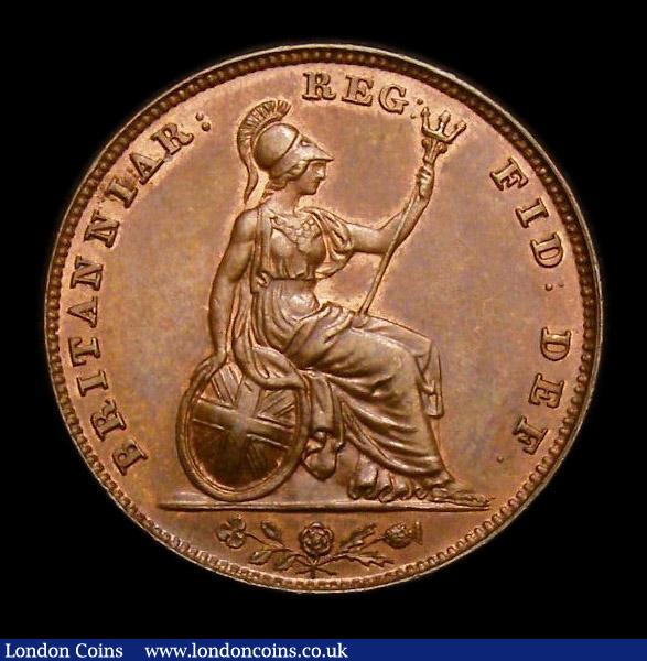 London Coins : A152 : Lot 2193 : Farthing 1840 FID: DEF. CGS Variety 03 UNC with a few small spots, in a CGS Yellow Ticket holder, sl...