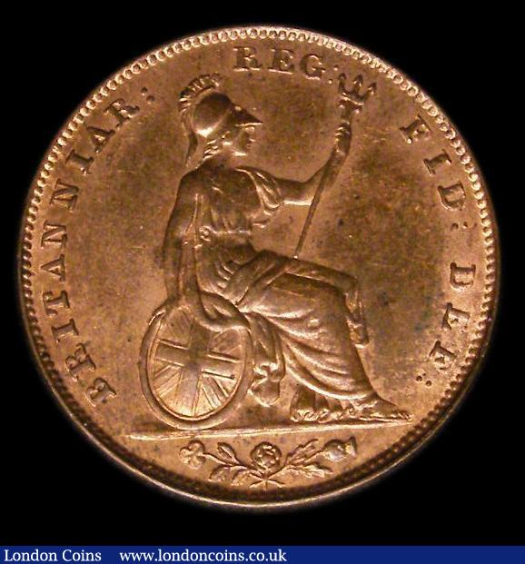 London Coins : A152 : Lot 2199 : Farthing 1843 Peck 1563 UNC and lustrous, slabbed and graded CGS 82, Ex-London Coins Auction A151 6/...