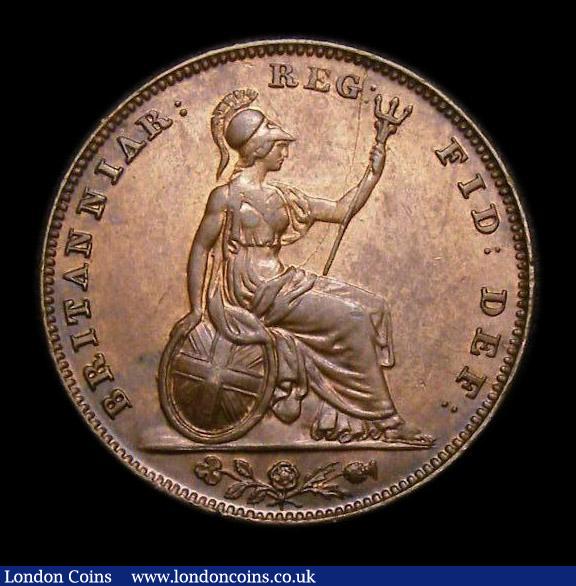London Coins : A152 : Lot 2211 : Farthing 1846 8 3/4 teeth date spacing A/UNC with some subdued lustre, Ex-Croydon Coin Auction 212 S...