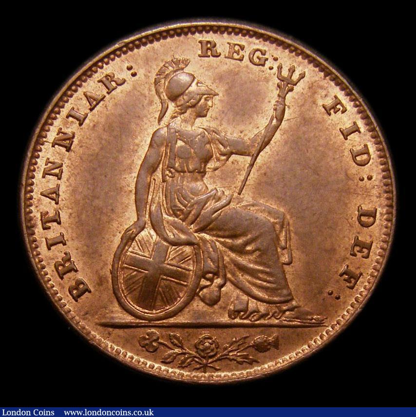 London Coins : A152 : Lot 2216 : Farthing 1848 Peck 1569 UNC or near so with lustre, slabbed and graded CGS 78 