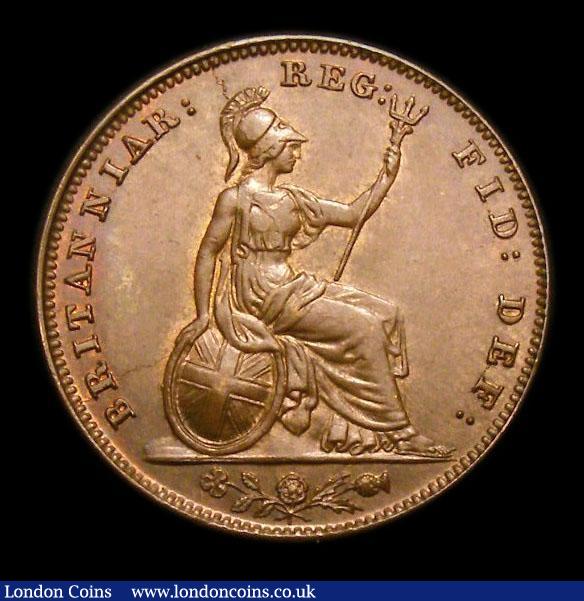 London Coins : A152 : Lot 2221 : Farthing 1849 Peck 1570 UNC with traces of lustre, slabbed and graded CGS 80, much eye appeal, Very ...