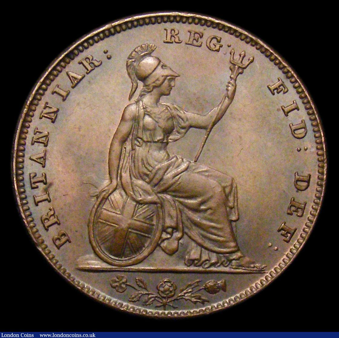 London Coins : A152 : Lot 2226 : Farthing 1850 Peck 1571 Toned UNC, nicely struck, slabbed and graded CGS 82, the finest known of 3 e...