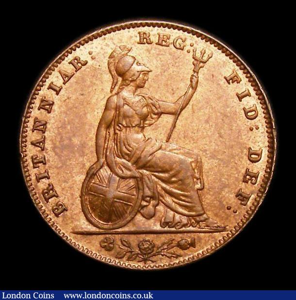 London Coins : A152 : Lot 2244 : Farthing 1857 Shamrock has top of stem thin, lower part of stem thick, CGS variety 04, Choice UNC, s...