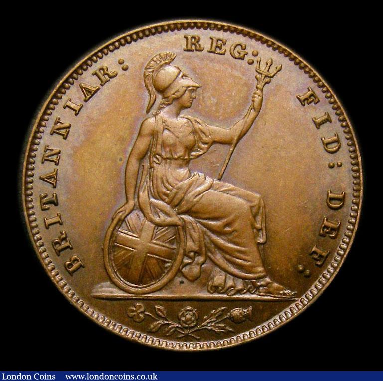 London Coins : A152 : Lot 2251 : Farthing 1859 Peck 1587 UNC and nicely toned, slabbed and graded CGS 80, the joint finest known of 3...