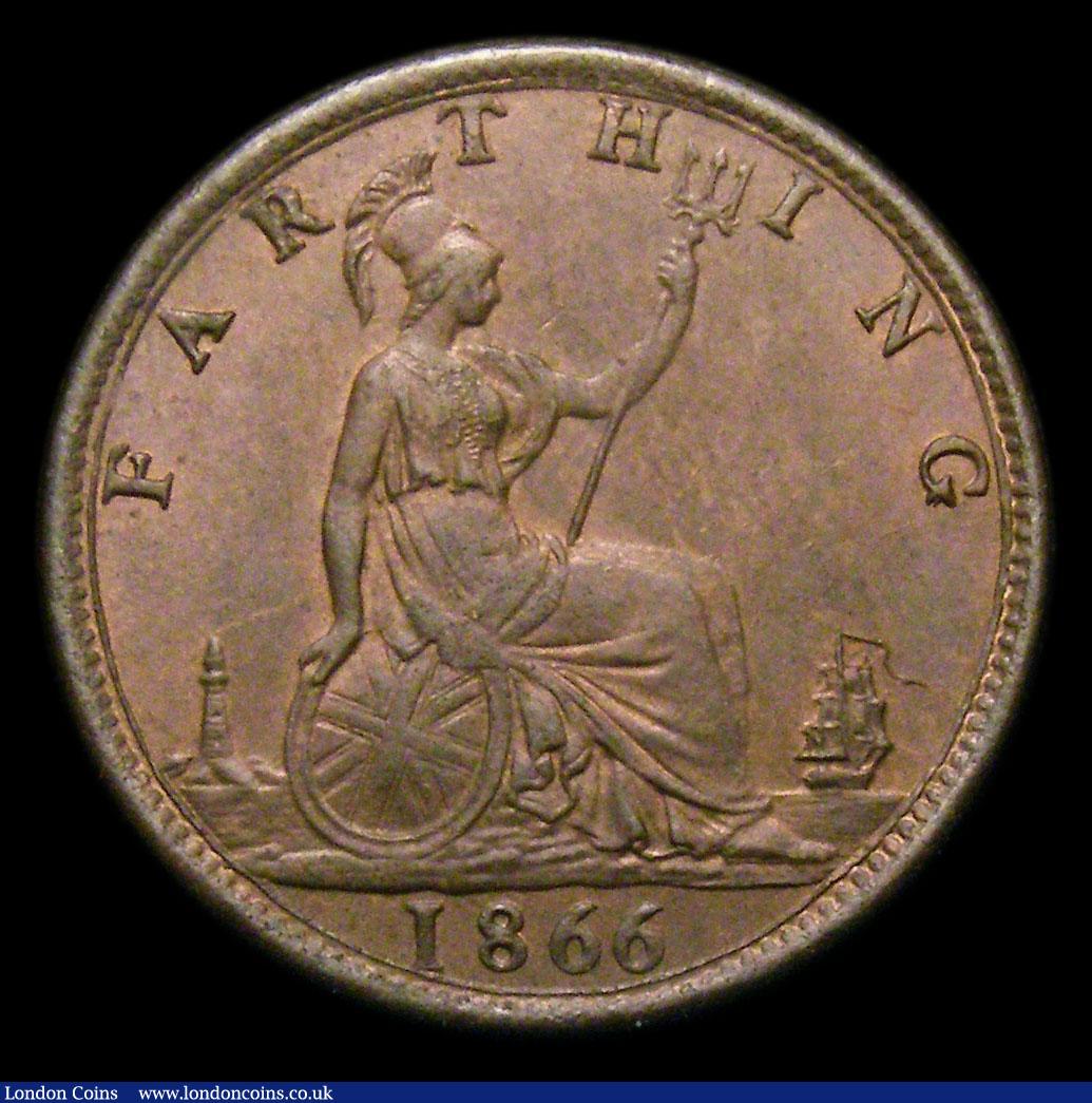 London Coins : A152 : Lot 2268 : Farthing 1866 Close 66 in date Freeman 514 dies 3+B, Choice UNC, slabbed and graded CGS 82, Ex-NGC M...