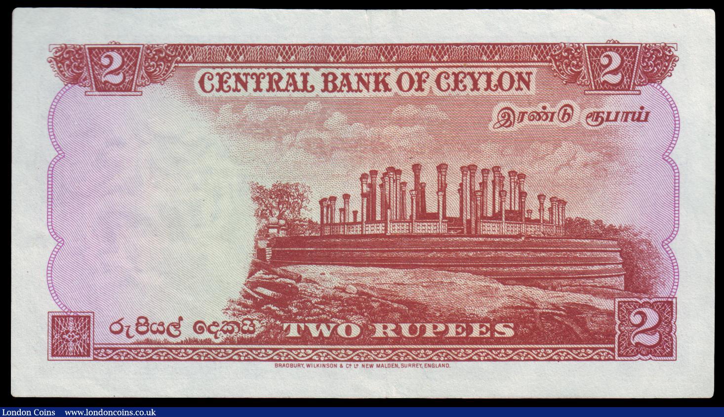 London Coins : A152 : Lot 227 : Ceylon 2 Rupees 1952 issue, Pick 50 E/3 416499 About EF pressed