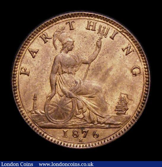London Coins : A152 : Lot 2282 : Farthing 1876H Small 6 REG CGS Variety 06, UNC, slabbed and graded CGS 78, Ex-Croydon Coin Auction 2...