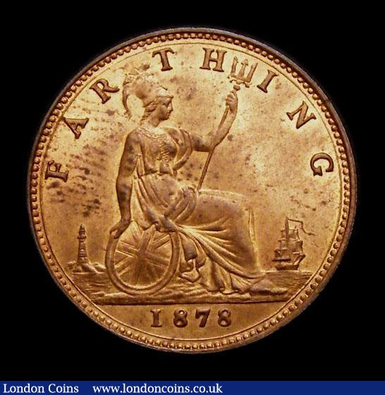 London Coins : A152 : Lot 2284 : Farthing 1878 Freeman 536 dies 5+C UNC and lustrous, slabbed and graded CGS 82, Ex-C.Cooke List 69, ...