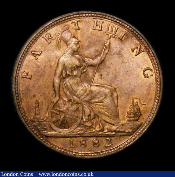 London Coins : A152 : Lot 2292 : Farthing 1882H Perfect F in F:D: CGS Variety 02, Choice UNC and lustrous, slabbed and graded CGS 82