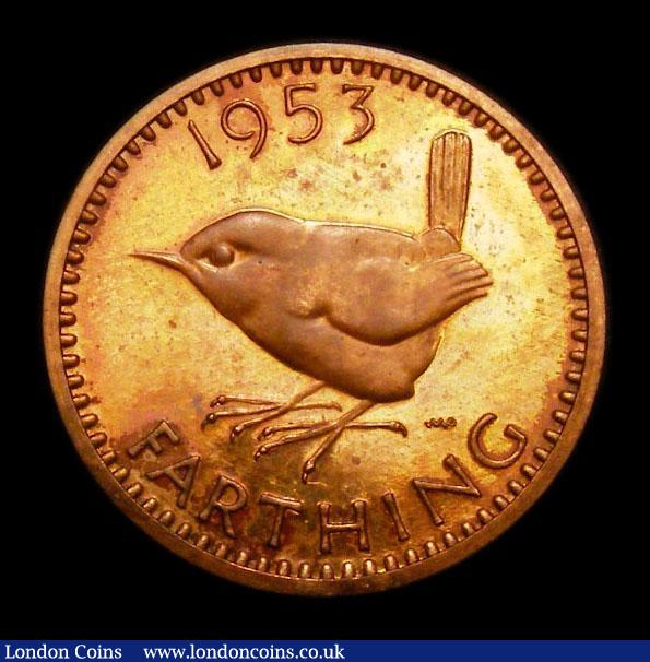London Coins : A152 : Lot 2302 : Farthing 1953 VIP Proof CGS Variety 07, Ex-J.B.De Loynes (Ex-Head of the Nigeria Bank, and prominent...