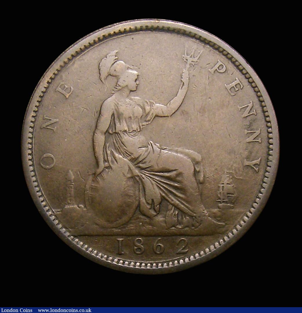 London Coins : A152 : Lot 2388 : Penny 1862 8 over 6 Freeman 39A dies 6+G, VG or better with all major details and the overdate very ...