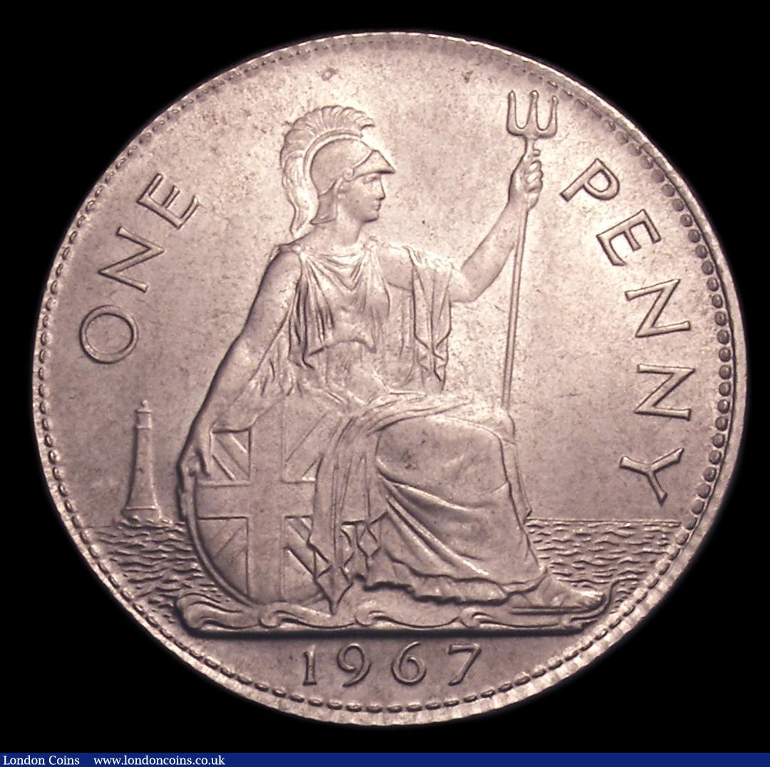 London Coins : A152 : Lot 2495 : Penny 1967 Mint Error Mis-strike, struck in Cupro-nickel, slightly off centre, weight 11.56 grammes ...