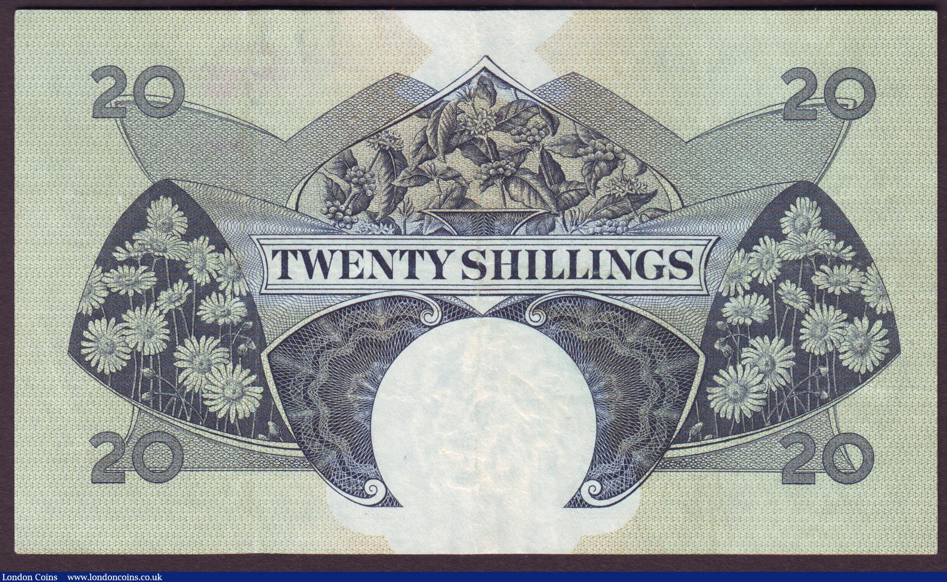 London Coins : A152 : Lot 265 : East Africa 20 shillings QE2 issued 1958-60 series H17 23572, Pick39, VF