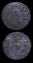 London Coins : A152 : Lot 2001 : Halfgroat James I Second Coinage S.2659 mintmark Escallop About Fine with all legends clear, Farthin...