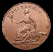 London Coins : A152 : Lot 739 : Middlesex Social Series Quarter Penny 1797 DH 1150 Reverse Britannia seated on cannon, bronzed GEF w...