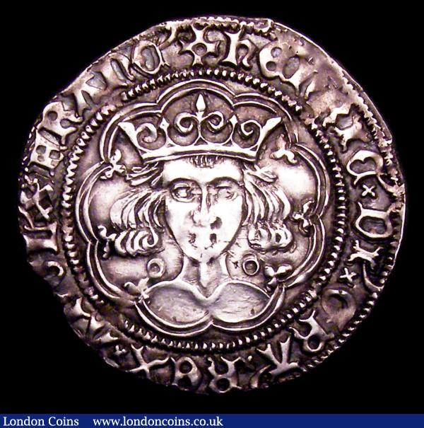 Groat Henry VI Annulet issue, annulets at neck, Calais Mint, S.1836 mintmark Incurved Pierced Cross VF : Hammered Coins : Auction 153 : Lot 2101