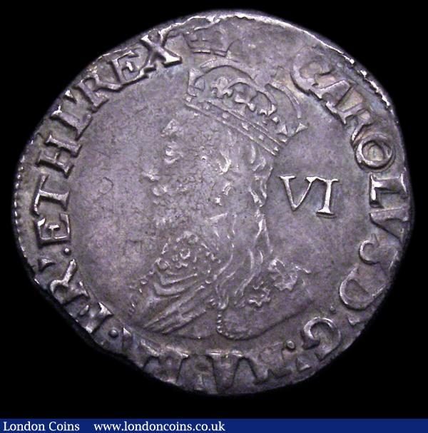 Sixpence Charles I Group D Fourth Bust, type 3a, No inner circles, S.2813 mintmark Crown VF with grey tone and some flan stress, both Ex-Middleham hoard : Hammered Coins : Auction 153 : Lot 2145