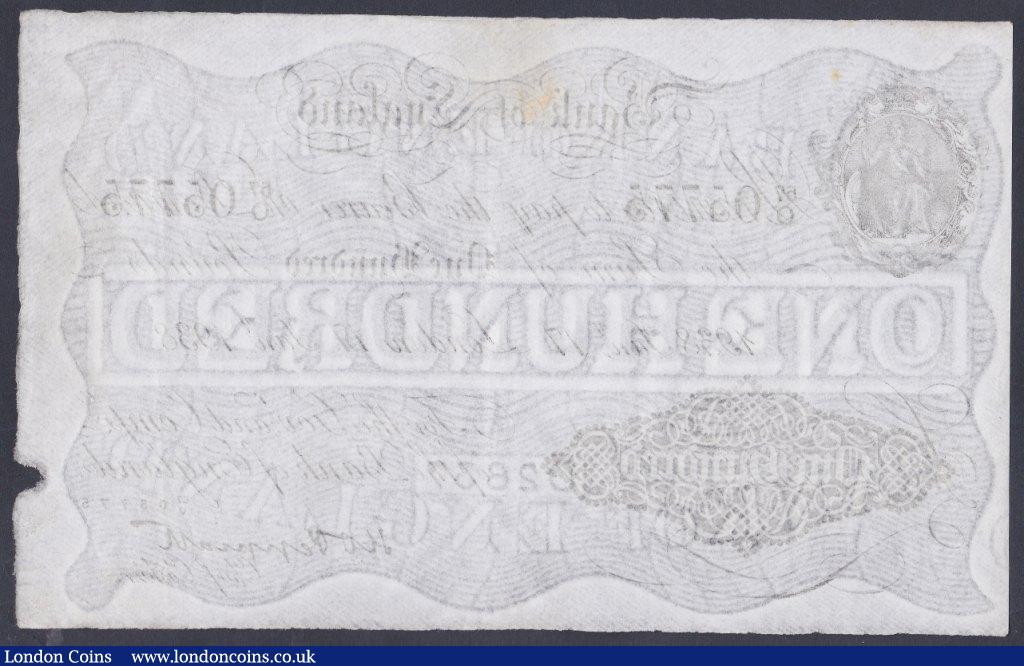 London Coins : A153 : Lot 101 : One hundred pounds Peppiatt white B245 dated 17th January 1938 series 57/0 05775, London issue, smal...